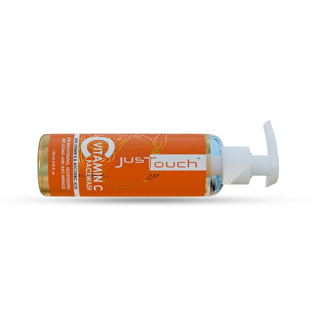 Just Touch Vitamin C face cream bottle on a white background