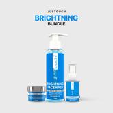 Justouch Brightening Bundle with facewash, cream, and serum