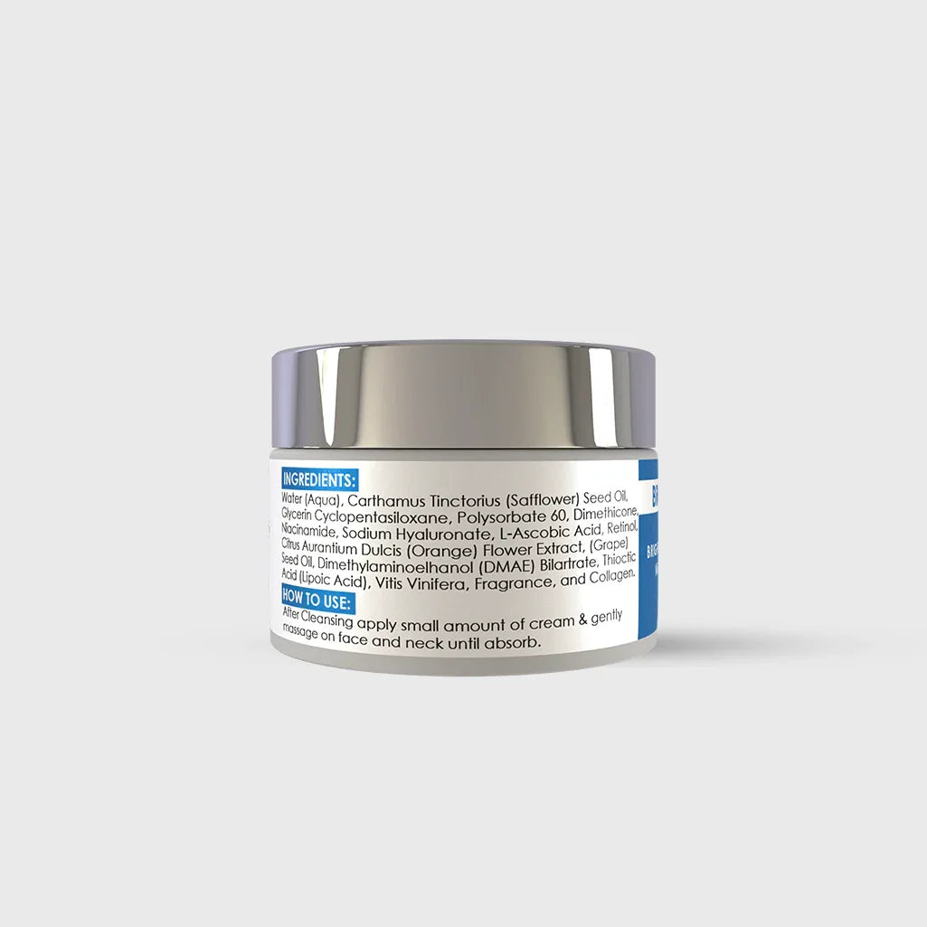 JusTouch brightening cream backside label