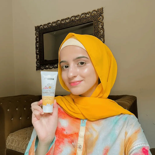 JusTouch SPF 50 Sunblock – best sunscreen in Pakistan. Organic SPF 50 sunblock lotion Pakistan – JusTouch Skincare