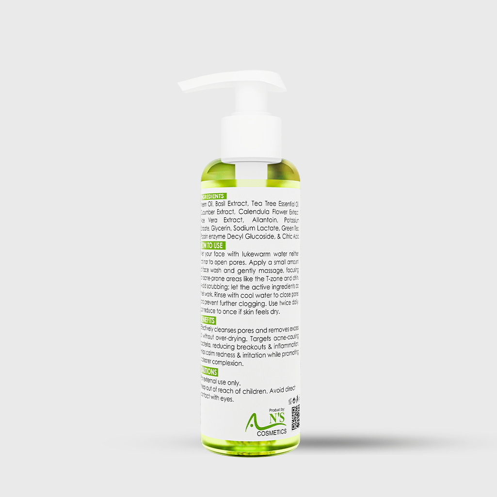 JusTouch Anti Acne Face Wash Bottle Backside