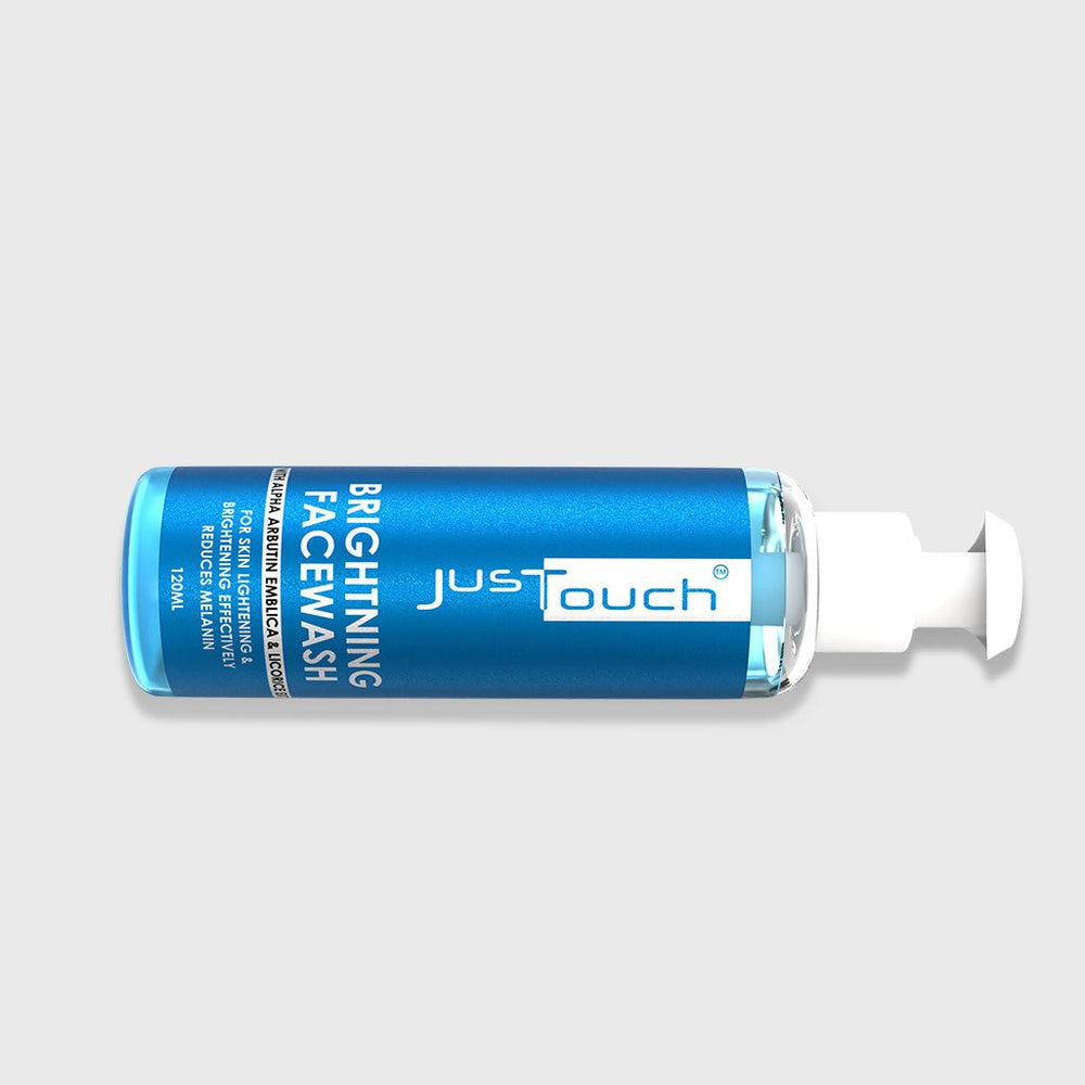 Just Touch brightening face wash bottle