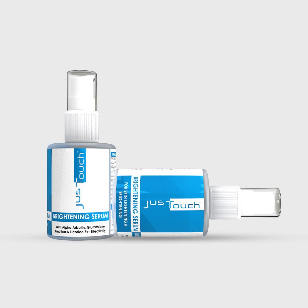 JusTouch brightening serum bottle's packagings