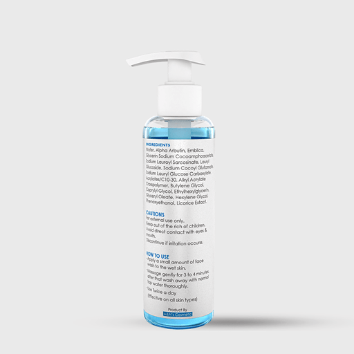 Brightening Face Wash back side label