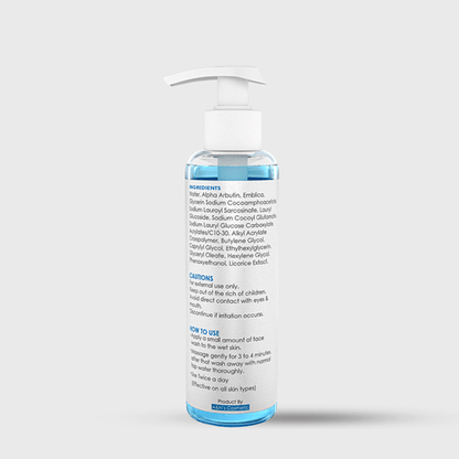 Brightening Face Wash back side label