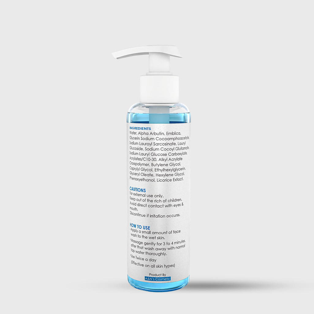 Just Touch brightening face wash backside