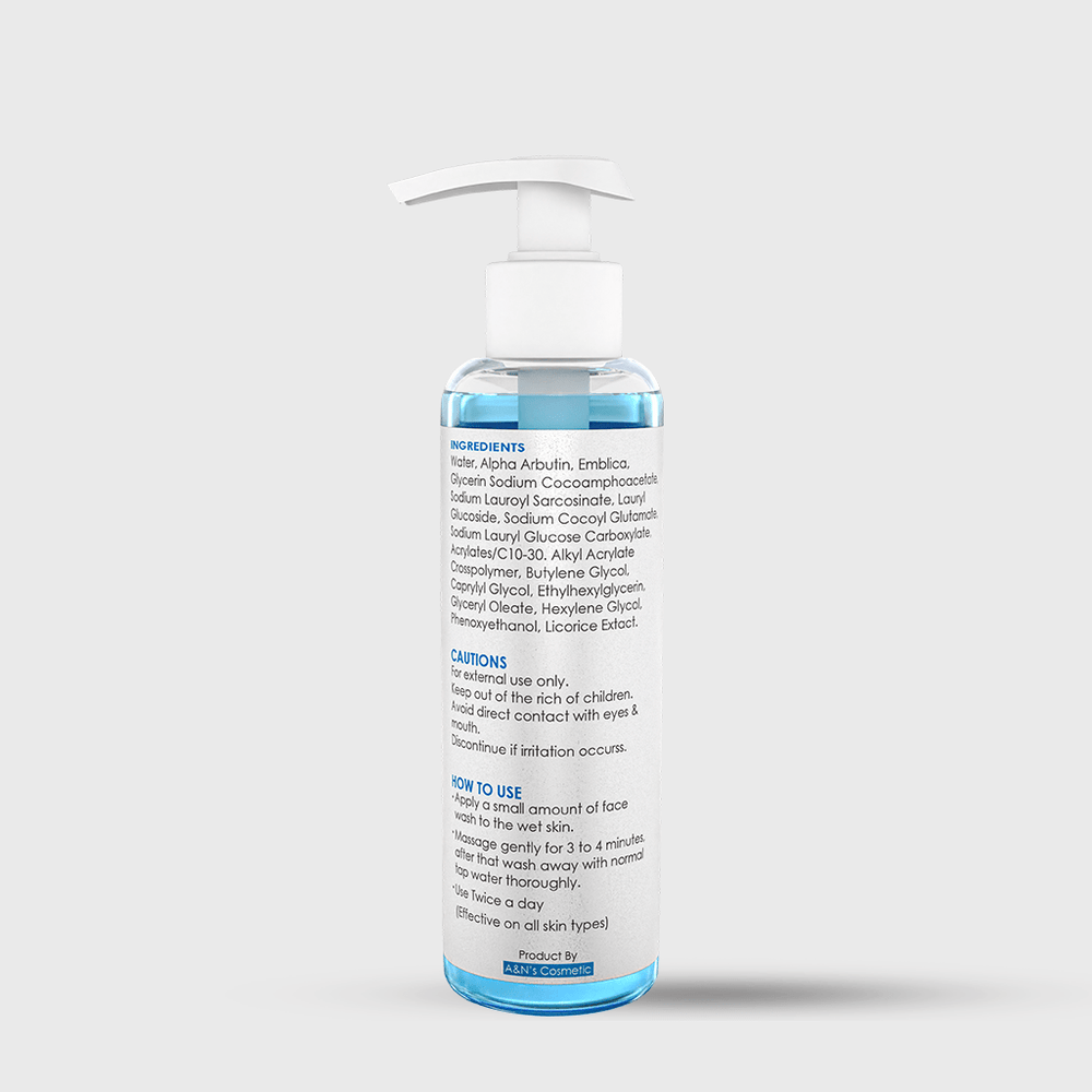 Just Touch brightening face wash backside