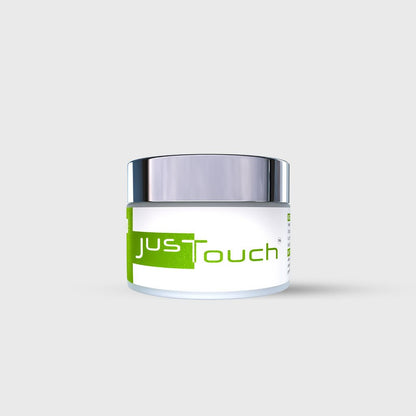 JusTouch anti-acne cream, White jar with silver lid