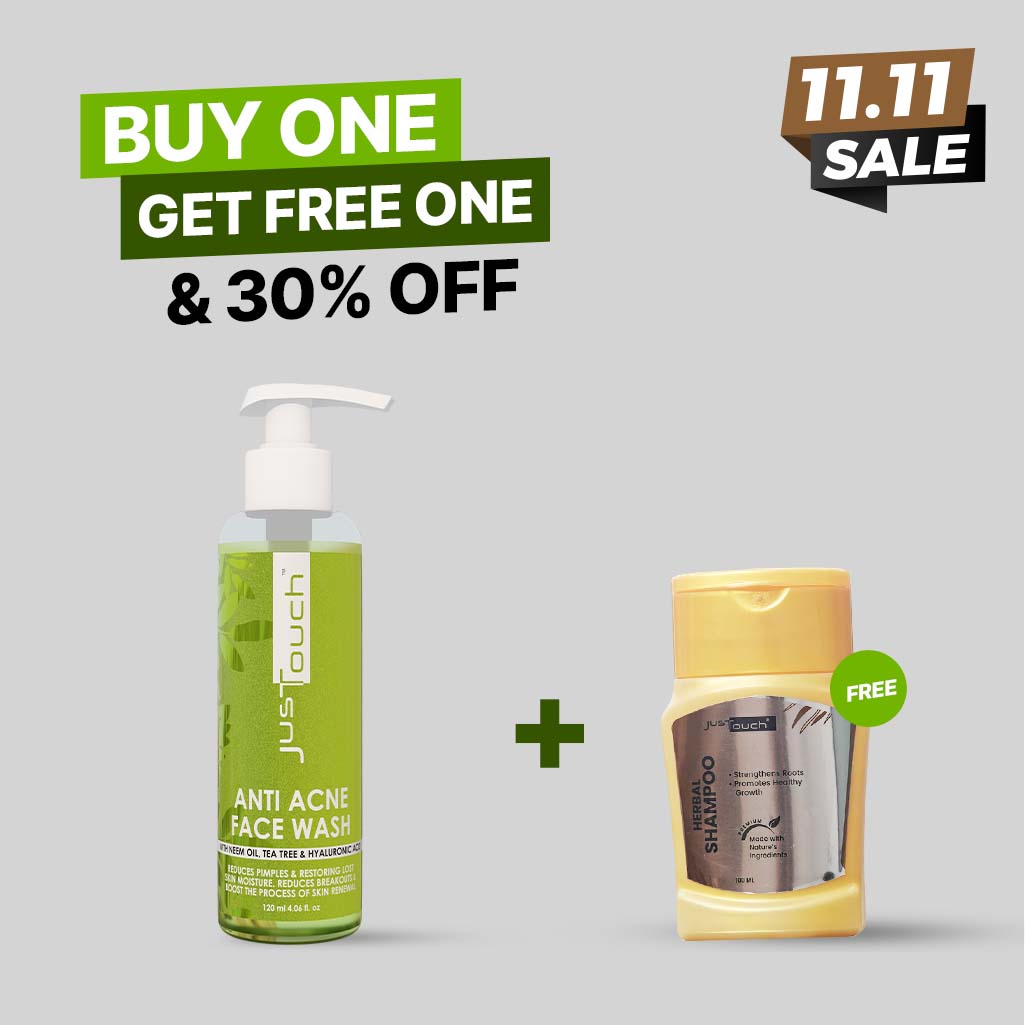JustTouch Anti Acne Face Wash with Free Herbal Shampoo