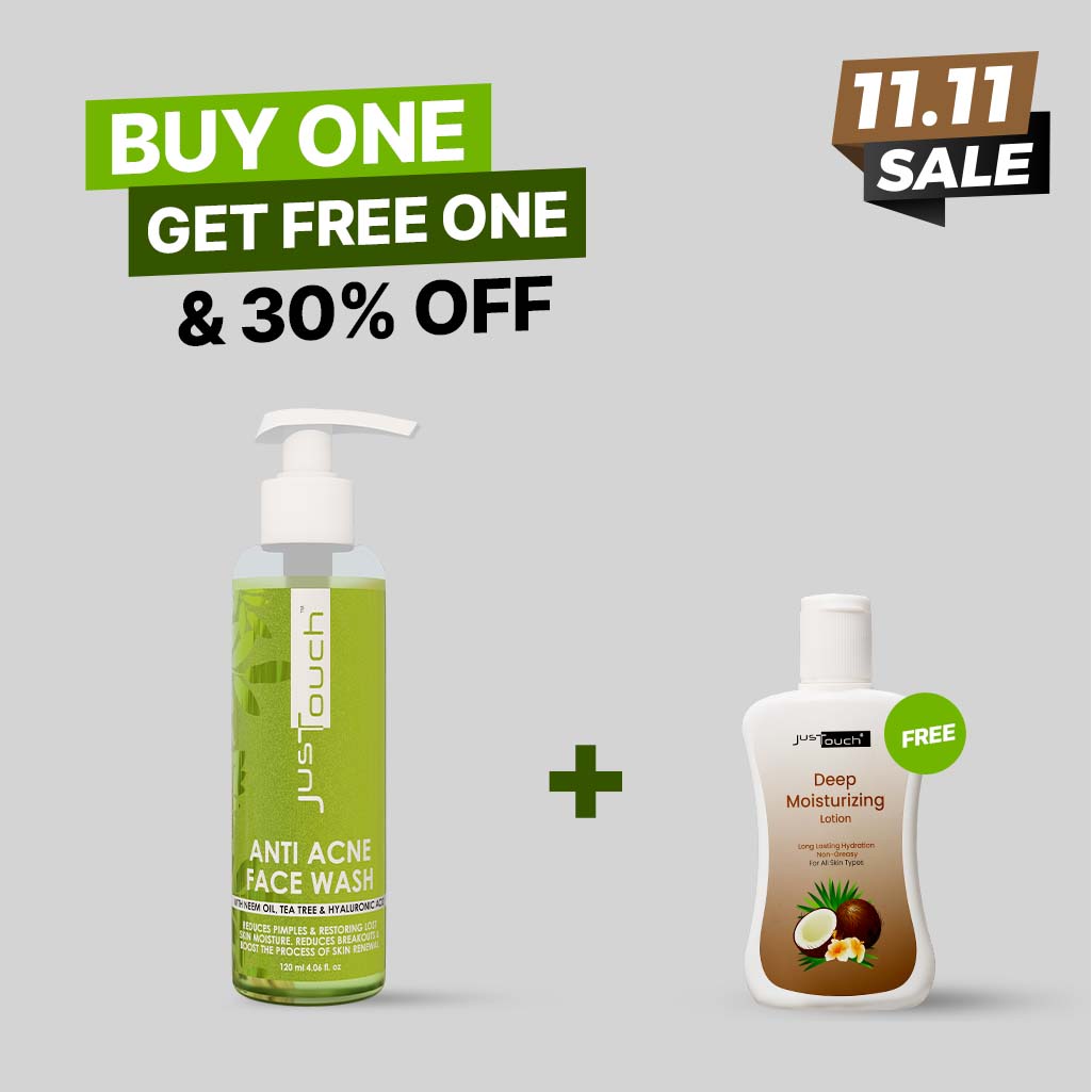 JustTouch Anti Acne Face Wash with Free Moisturizing Lotion