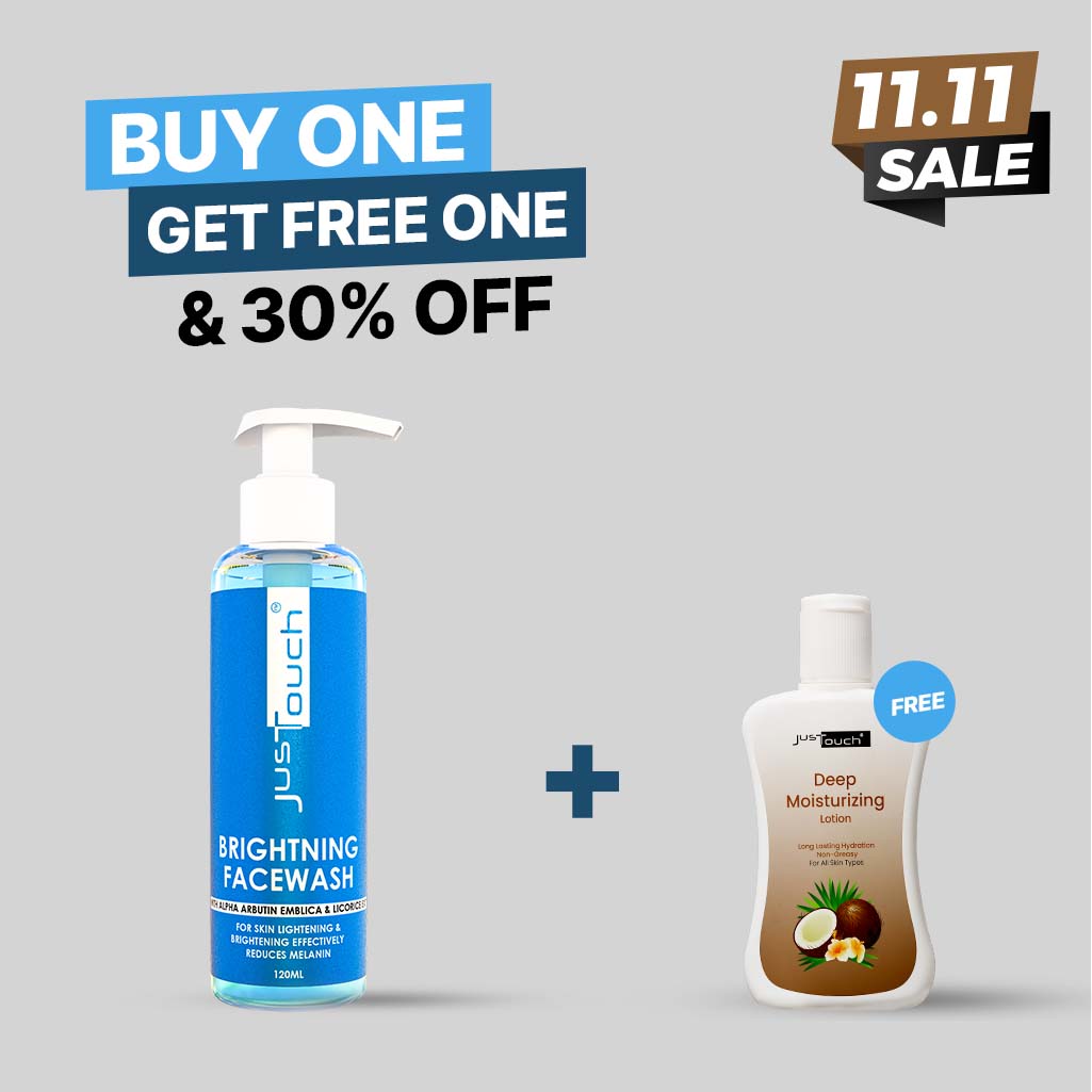 JustTouch Brightening Face Wash with Free Moisturizing Lotion