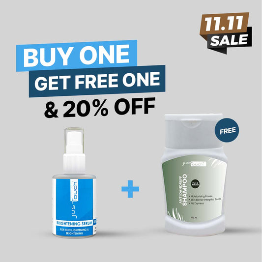 JustTouch Brightening Serum with Free Anti-Dandruff Shampoo