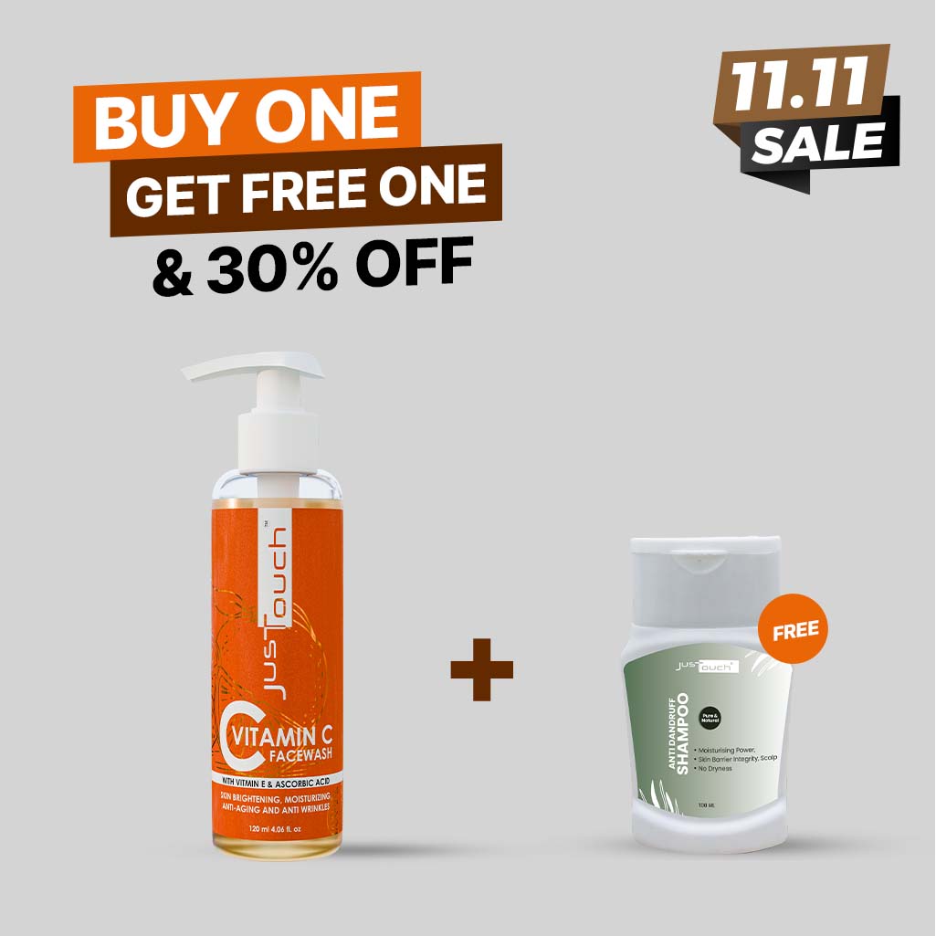 JustTouch Vitamin C Face Wash with Free Anti-Dandruff Shampoo