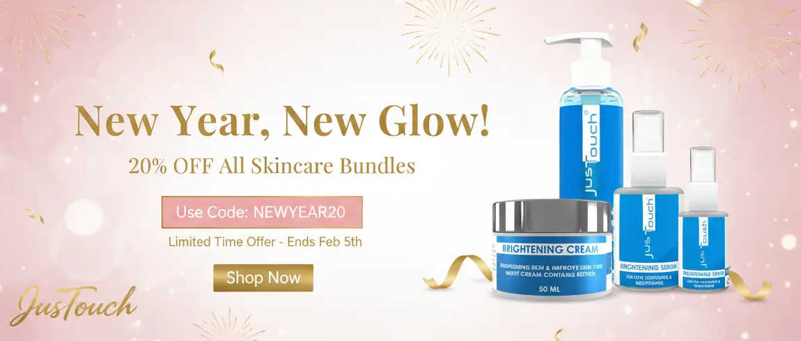 justouch new year 20 percent sale banner